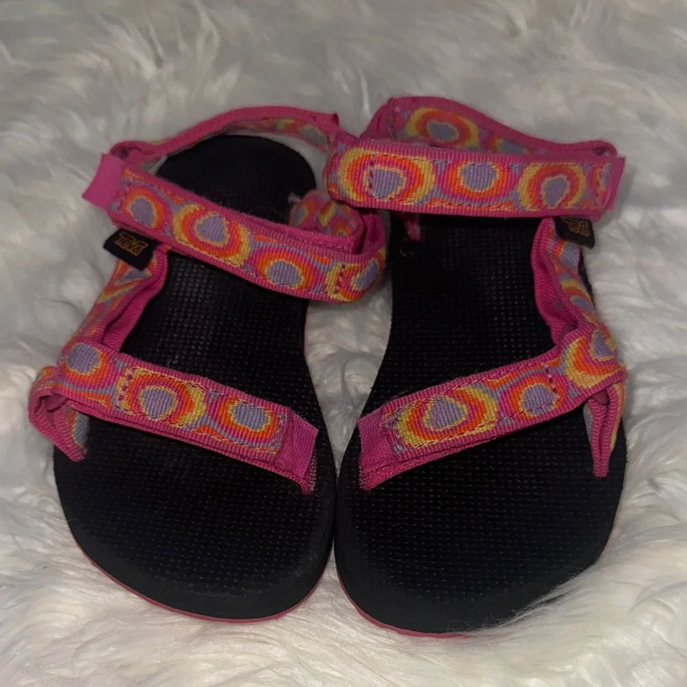 Teva Pink and Black Patterned Sandals